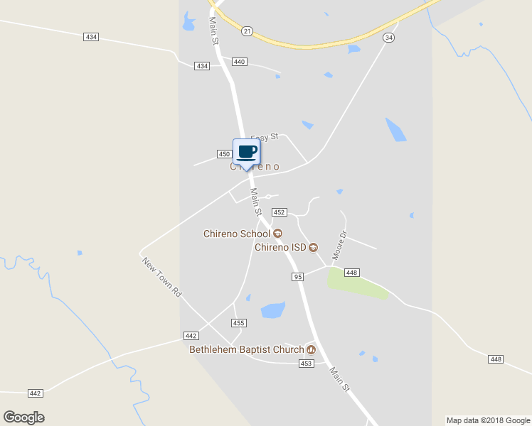 map of restaurants, bars, coffee shops, grocery stores, and more near 869 Main Street in Chireno