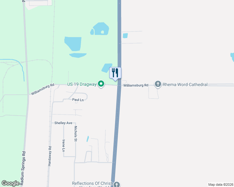 map of restaurants, bars, coffee shops, grocery stores, and more near 1725 Liberty Expressway in Albany