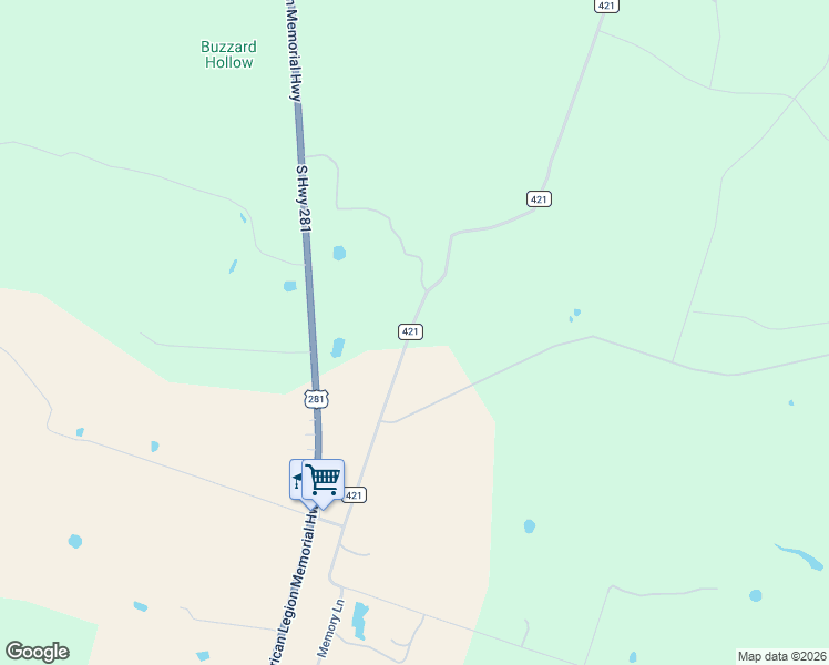 map of restaurants, bars, coffee shops, grocery stores, and more near 1390 County Road 421 in Evant