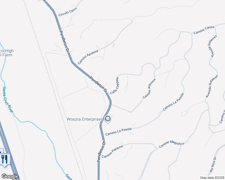 map of restaurants, bars, coffee shops, grocery stores, and more near 273 Nero Court in Rio Rico
