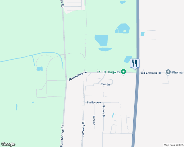 map of restaurants, bars, coffee shops, grocery stores, and more near 1213-1255 Williamsburg Road in Albany