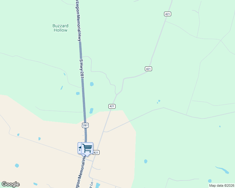 map of restaurants, bars, coffee shops, grocery stores, and more near 1390 County Road 421 in Evant