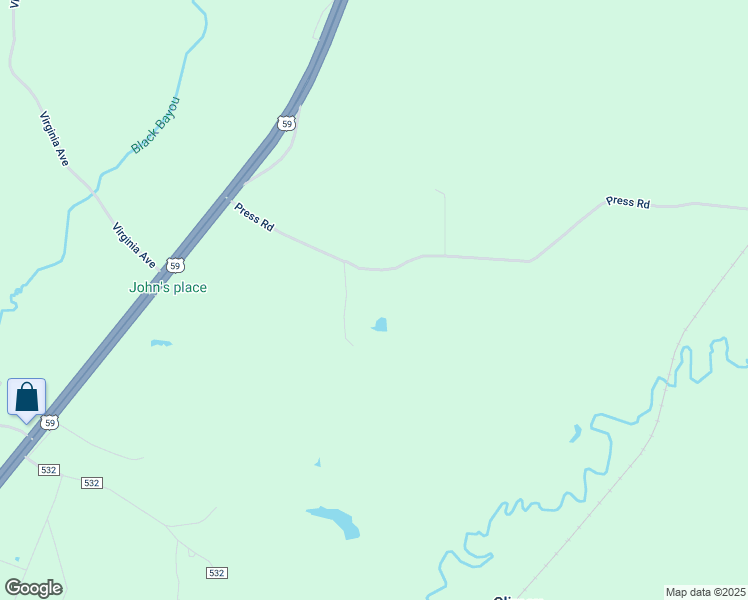 map of restaurants, bars, coffee shops, grocery stores, and more near 452 County Road 525 in Nacogdoches