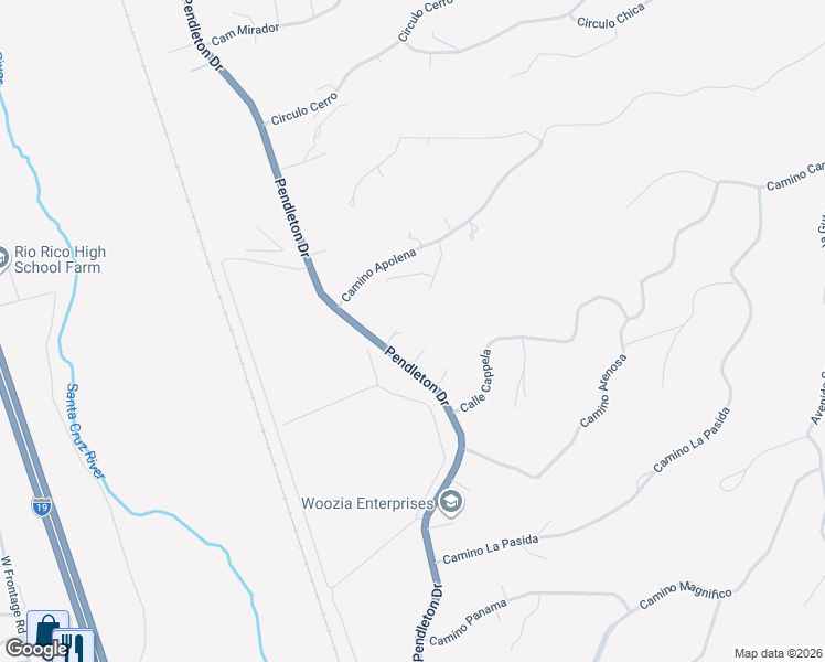 map of restaurants, bars, coffee shops, grocery stores, and more near 266 Chino Lane in Rio Rico