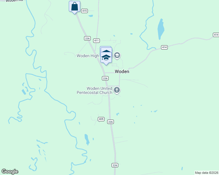 map of restaurants, bars, coffee shops, grocery stores, and more near 114 County Road 417 in Nacogdoches