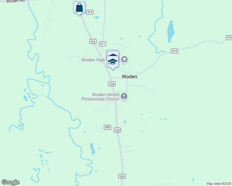 map of restaurants, bars, coffee shops, grocery stores, and more near 114 County Road 417 in Nacogdoches
