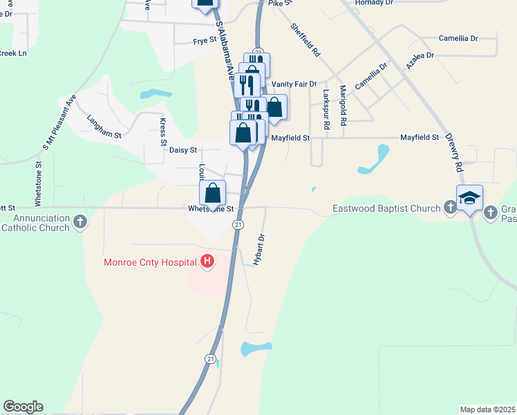 map of restaurants, bars, coffee shops, grocery stores, and more near 193 Rumbley Road in Monroeville