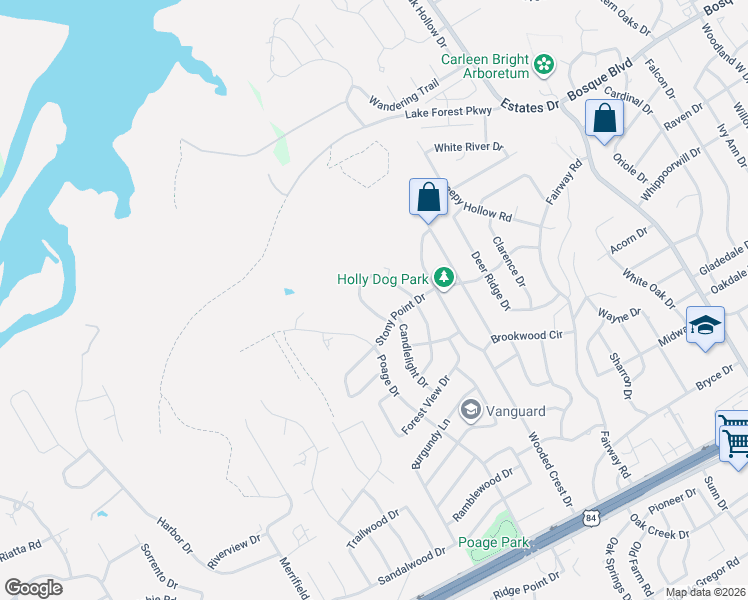map of restaurants, bars, coffee shops, grocery stores, and more near 810 Forest Oaks Cir in Waco