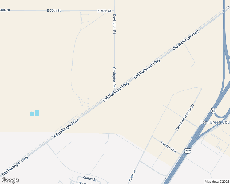 map of restaurants, bars, coffee shops, grocery stores, and more near Old Ballinger Highway in San Angelo