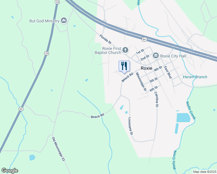 map of restaurants, bars, coffee shops, grocery stores, and more near 58 Beach Road in Roxie