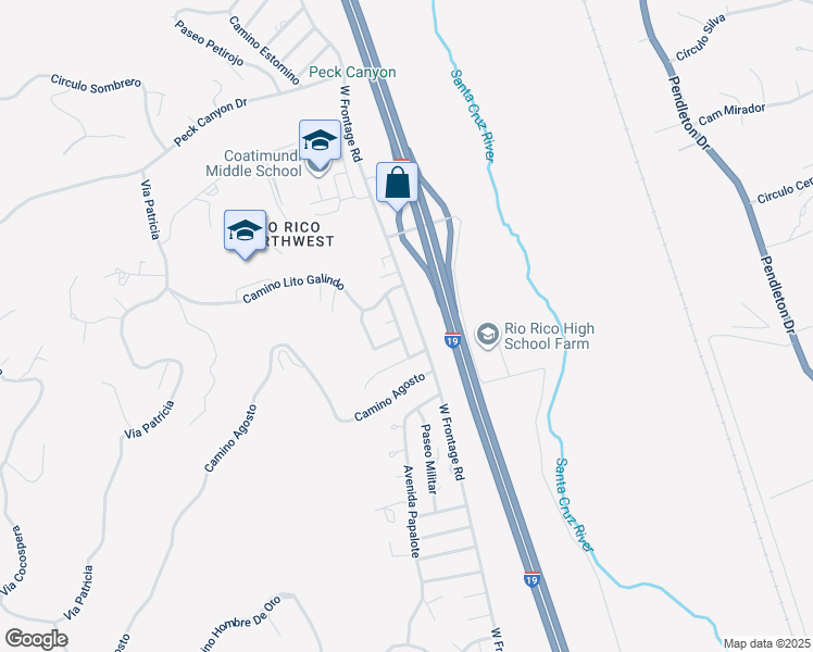 map of restaurants, bars, coffee shops, grocery stores, and more near 1369 Calle Martinette in Rio Rico