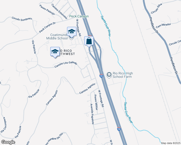 map of restaurants, bars, coffee shops, grocery stores, and more near 1369 Calle Martinette in Rio Rico