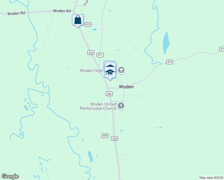 map of restaurants, bars, coffee shops, grocery stores, and more near 138 County Road 412 in Nacogdoches