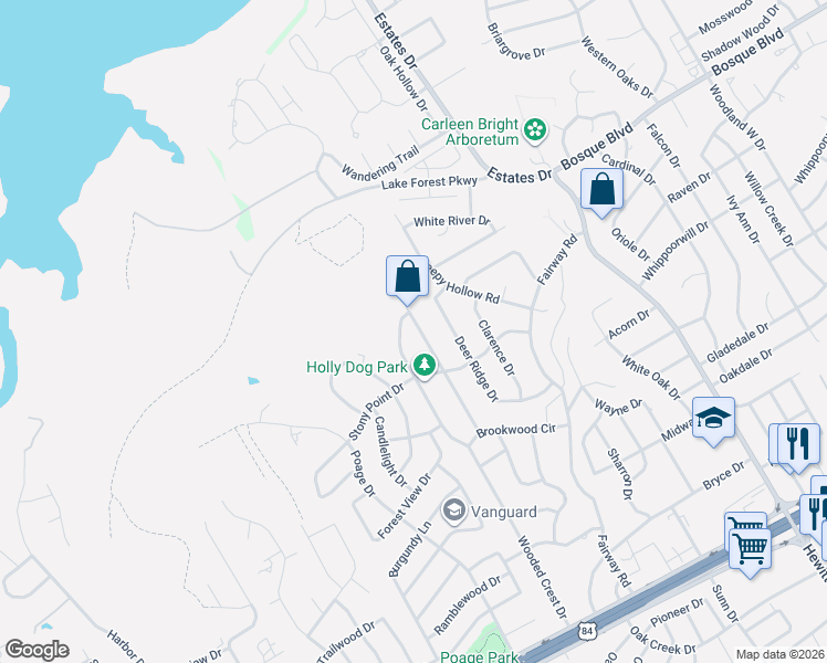 map of restaurants, bars, coffee shops, grocery stores, and more near 824 Arlington Drive in Waco