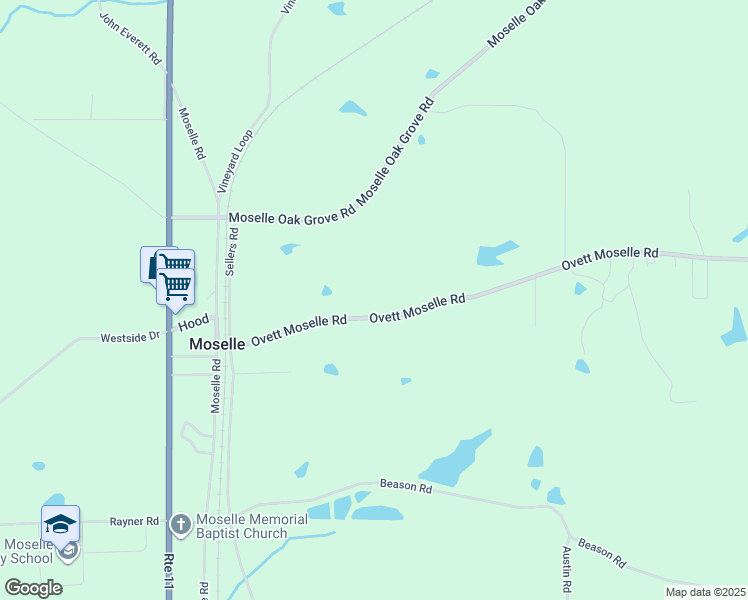 map of restaurants, bars, coffee shops, grocery stores, and more near 37-99 Ovett Moselle Road in Moselle