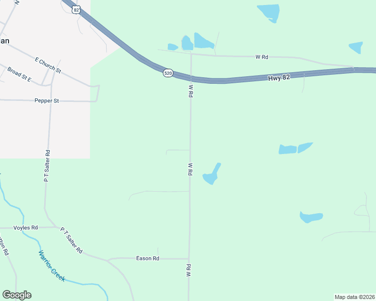 map of restaurants, bars, coffee shops, grocery stores, and more near 374 West Road in Poulan