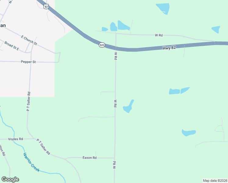 map of restaurants, bars, coffee shops, grocery stores, and more near 374 West Road in Poulan