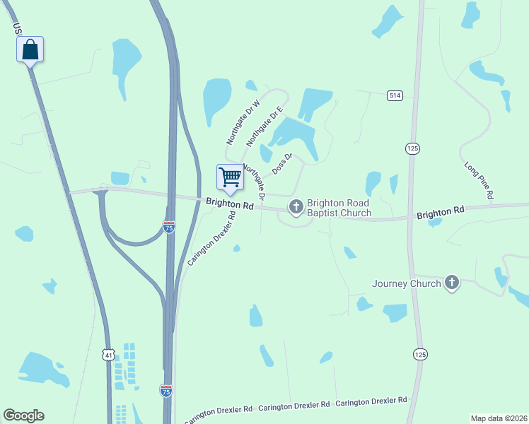 map of restaurants, bars, coffee shops, grocery stores, and more near 7001 Conoly Way in Tifton