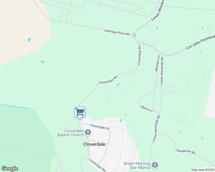 map of restaurants, bars, coffee shops, grocery stores, and more near 47 Cloverdale Road in Natchez