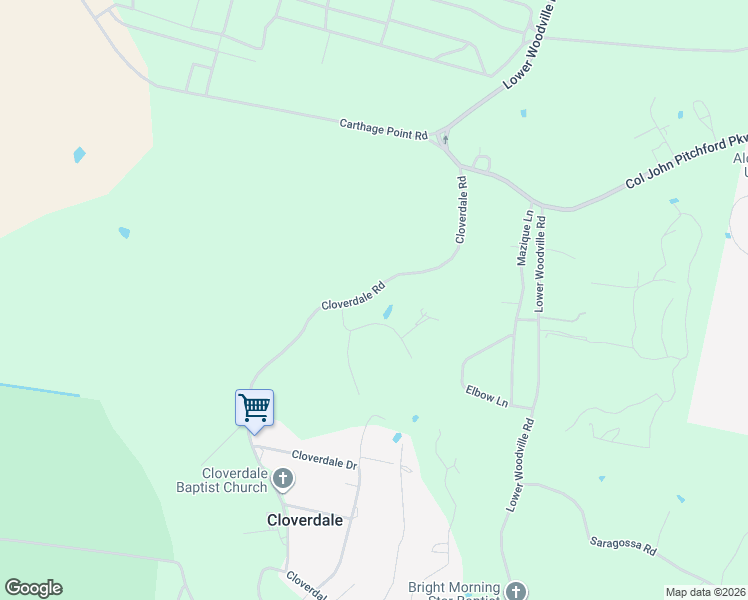 map of restaurants, bars, coffee shops, grocery stores, and more near 47 Cloverdale Road in Natchez