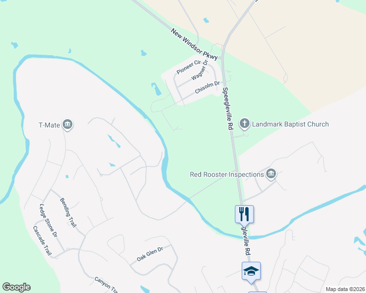 map of restaurants, bars, coffee shops, grocery stores, and more near 3692 Speegleville Road in Woodway