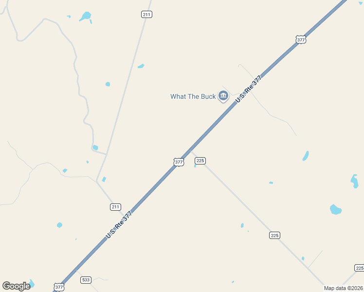 map of restaurants, bars, coffee shops, grocery stores, and more near 16580 U.S. 377 in Brookesmith