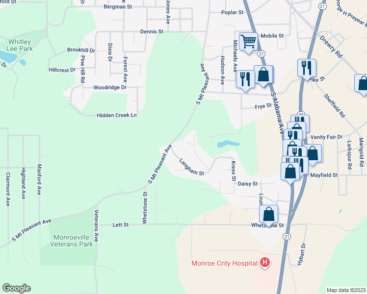 map of restaurants, bars, coffee shops, grocery stores, and more near 919-925 South Mount Pleasant Avenue in Monroeville