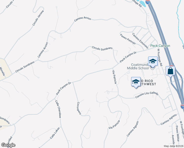 map of restaurants, bars, coffee shops, grocery stores, and more near 622 Peck Canyon Drive in Rio Rico