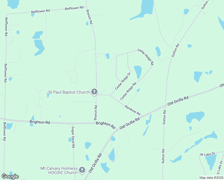 map of restaurants, bars, coffee shops, grocery stores, and more near 11 Cedar Ridge Drive in Tifton