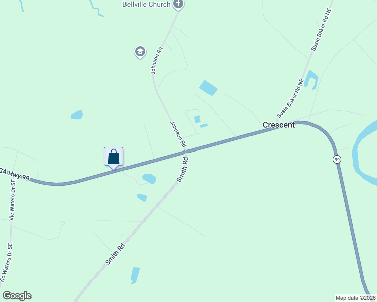 map of restaurants, bars, coffee shops, grocery stores, and more near GA Highway 99 in McIntosh