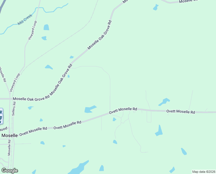 map of restaurants, bars, coffee shops, grocery stores, and more near 162 Moselle Oak Grove Road in Moselle