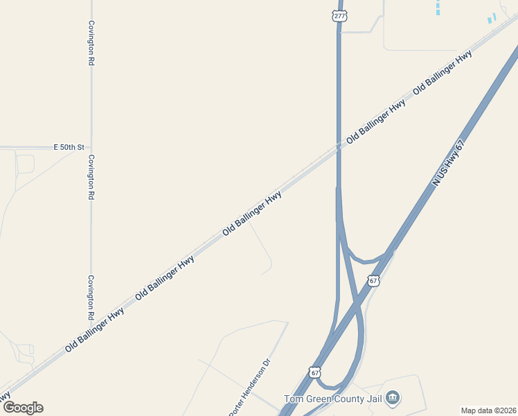 map of restaurants, bars, coffee shops, grocery stores, and more near Old Ballinger Highway in San Angelo