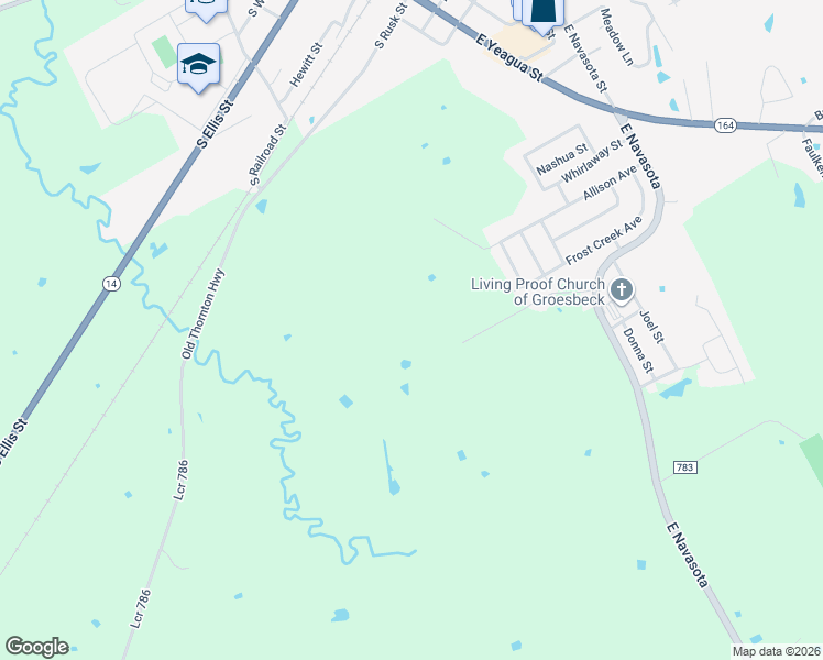 map of restaurants, bars, coffee shops, grocery stores, and more near in Groesbeck