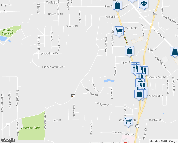 map of restaurants, bars, coffee shops, grocery stores, and more near 919 South Mount Pleasant Avenue in Monroeville