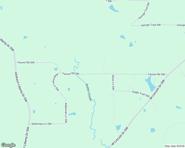 map of restaurants, bars, coffee shops, grocery stores, and more near Fauver Road Southwest in Lincoln County