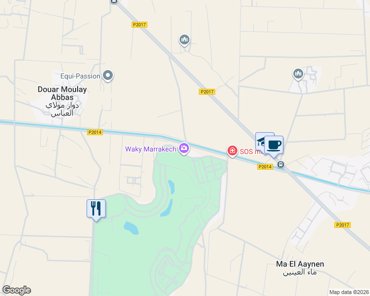 map of restaurants, bars, coffee shops, grocery stores, and more near in Douar Moulay Abbas