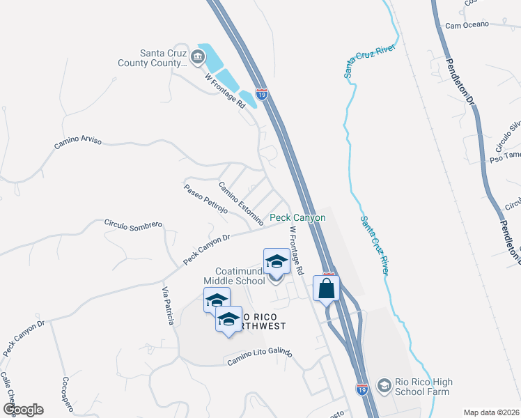 map of restaurants, bars, coffee shops, grocery stores, and more near 1417 Camino Milano in Rio Rico