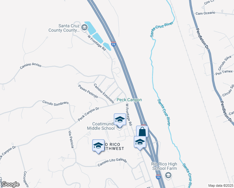 map of restaurants, bars, coffee shops, grocery stores, and more near 1417 Camino Milano in Rio Rico