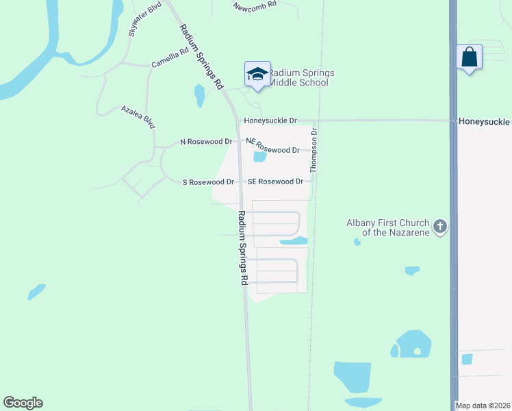 map of restaurants, bars, coffee shops, grocery stores, and more near 107 Mockingbird Drive in Albany