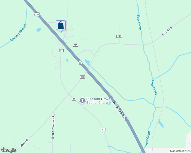 map of restaurants, bars, coffee shops, grocery stores, and more near 4360 North US Highway 231 in Ozark