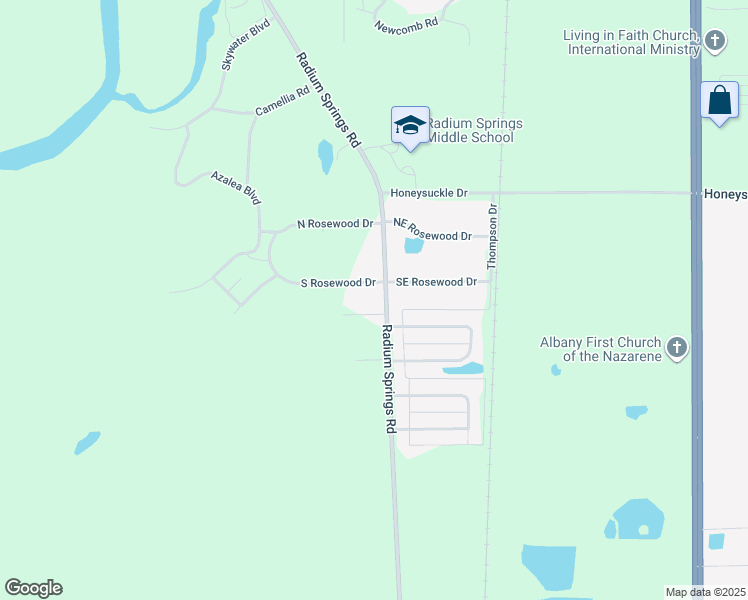 map of restaurants, bars, coffee shops, grocery stores, and more near 2309 Radium Springs Road in Albany