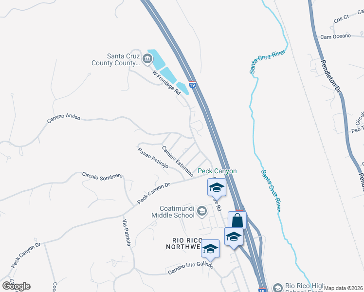 map of restaurants, bars, coffee shops, grocery stores, and more near 1420 Calle Tordo in Rio Rico
