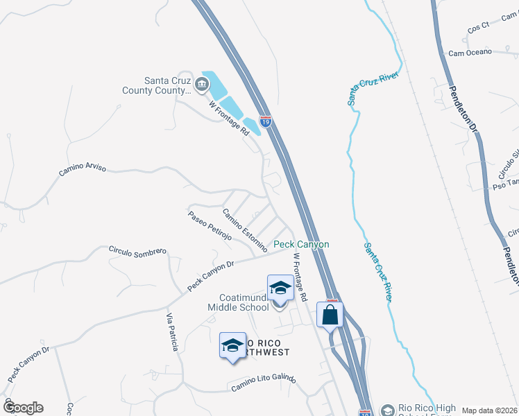 map of restaurants, bars, coffee shops, grocery stores, and more near 1414 Via Halcon in Rio Rico
