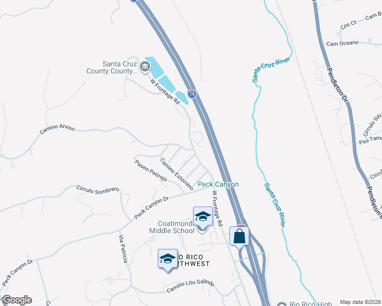 map of restaurants, bars, coffee shops, grocery stores, and more near 1414 Via Halcon in Rio Rico