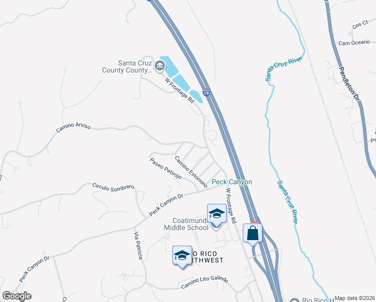 map of restaurants, bars, coffee shops, grocery stores, and more near 1420 Calle Tordo in Rio Rico