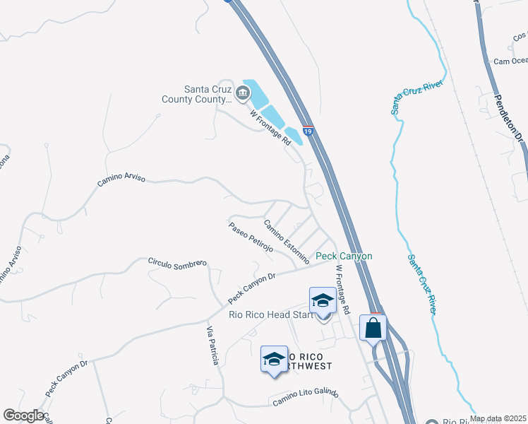 map of restaurants, bars, coffee shops, grocery stores, and more near 522 Paseo Petirojo in Rio Rico