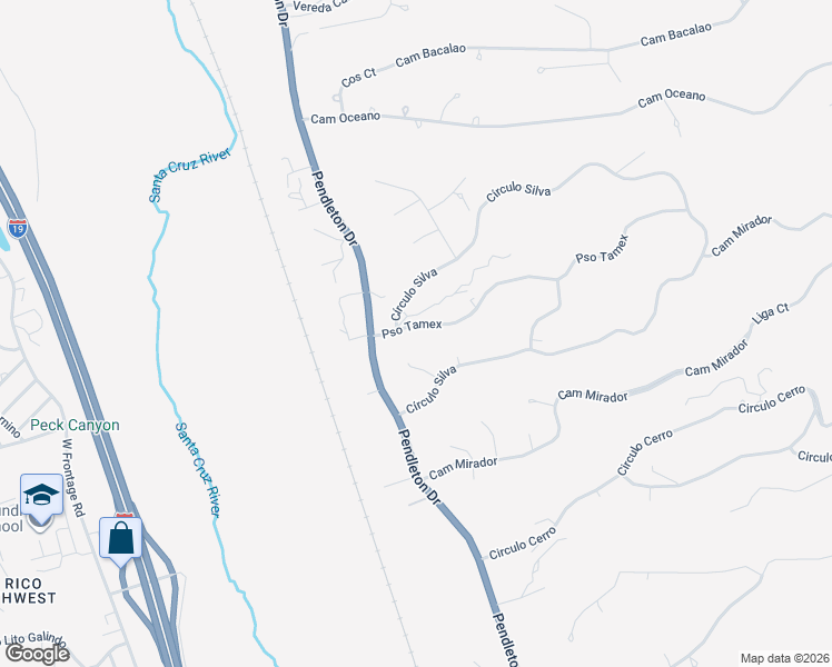 map of restaurants, bars, coffee shops, grocery stores, and more near 202 Paseo Tamex in Rio Rico