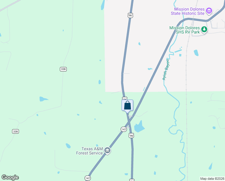 map of restaurants, bars, coffee shops, grocery stores, and more near 700 RR 1 in San Augustine