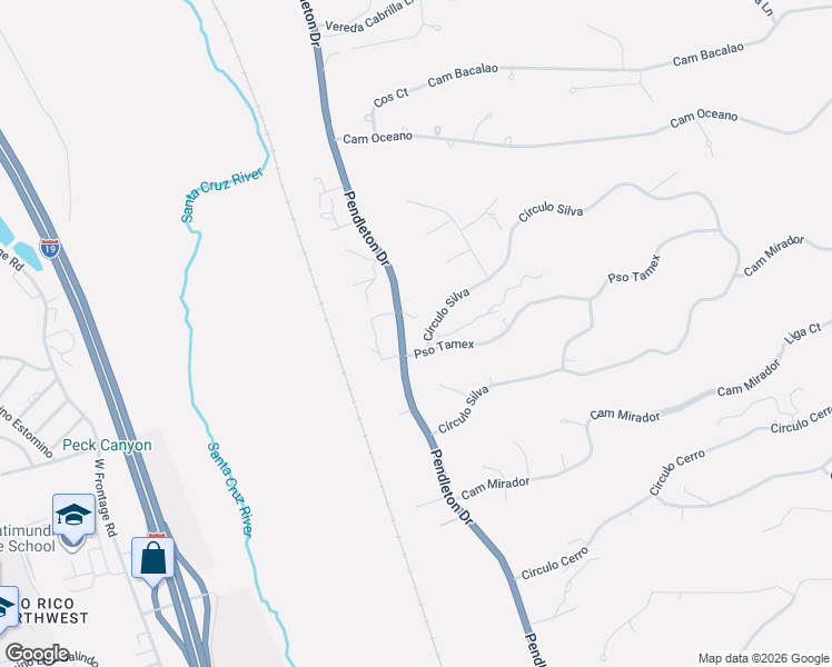map of restaurants, bars, coffee shops, grocery stores, and more near 301 Circulo Silva in Rio Rico