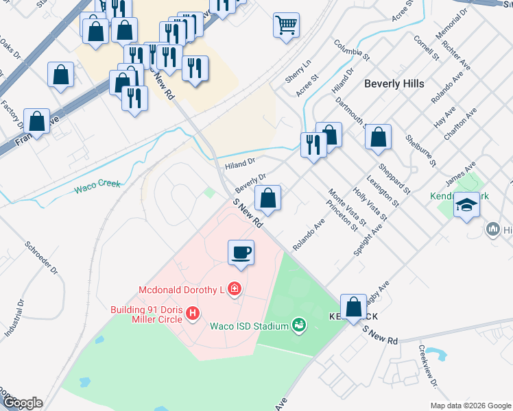 map of restaurants, bars, coffee shops, grocery stores, and more near 4708 Ann Street in Beverly Hills